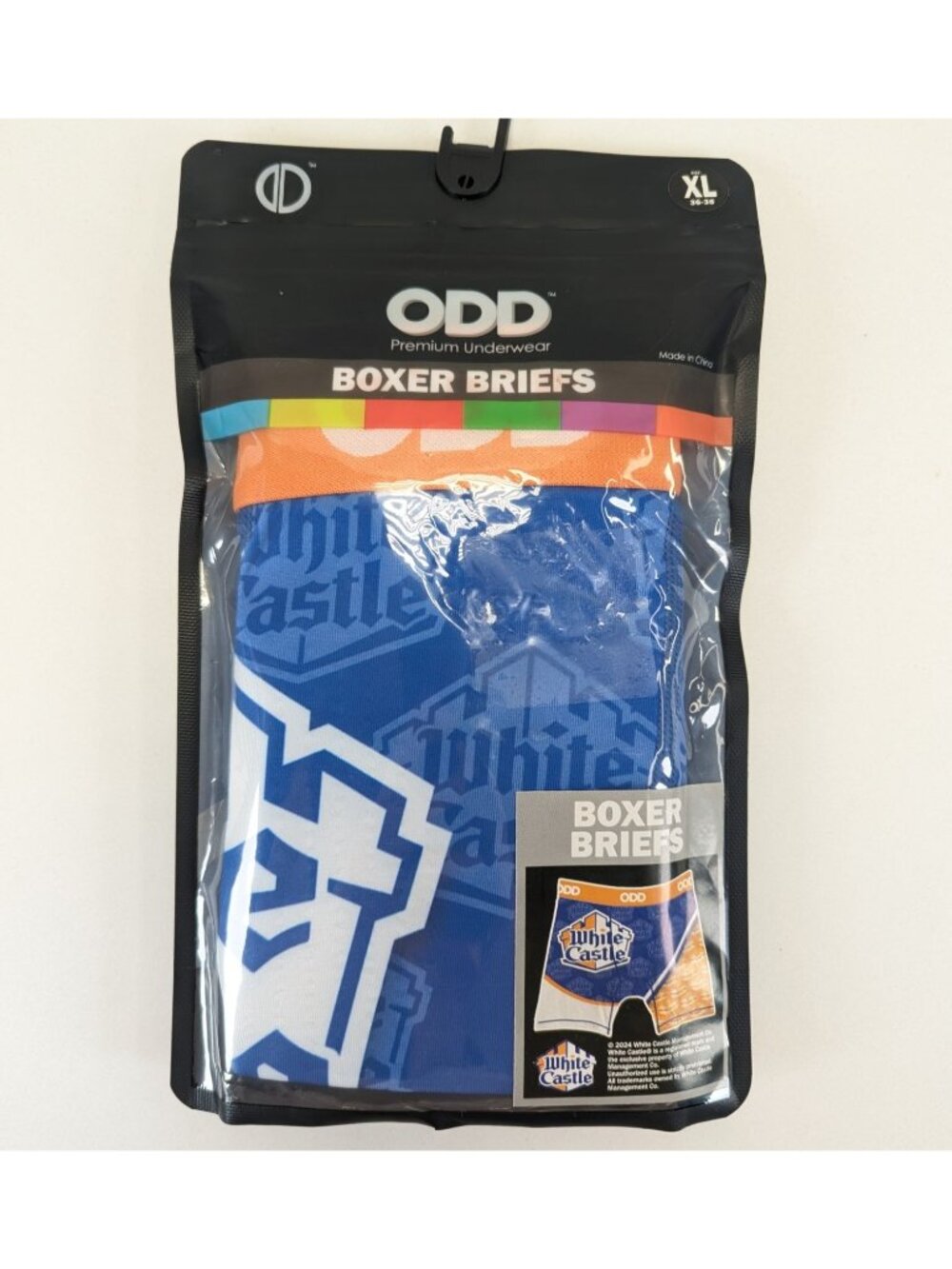 Odd Sox White Castle Boxer Briefs Mens XL Premium Cotton Blend Underwear